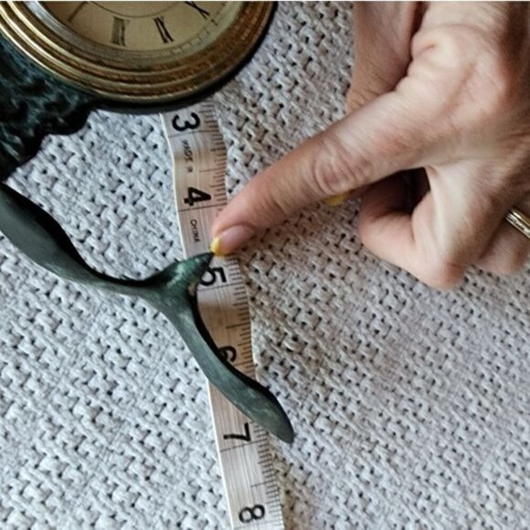 Pewter Green Solid Seagull Quartz Shelf Clock 7" x 3" - Picture 4 of 7